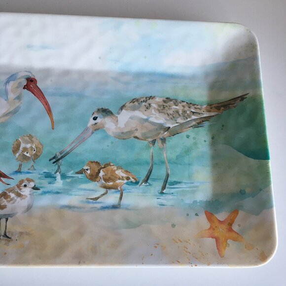 Pier 1 Sea Birds Melamine Rectangular Serving Tray Beach Cottagecore - Picture 4 of 6